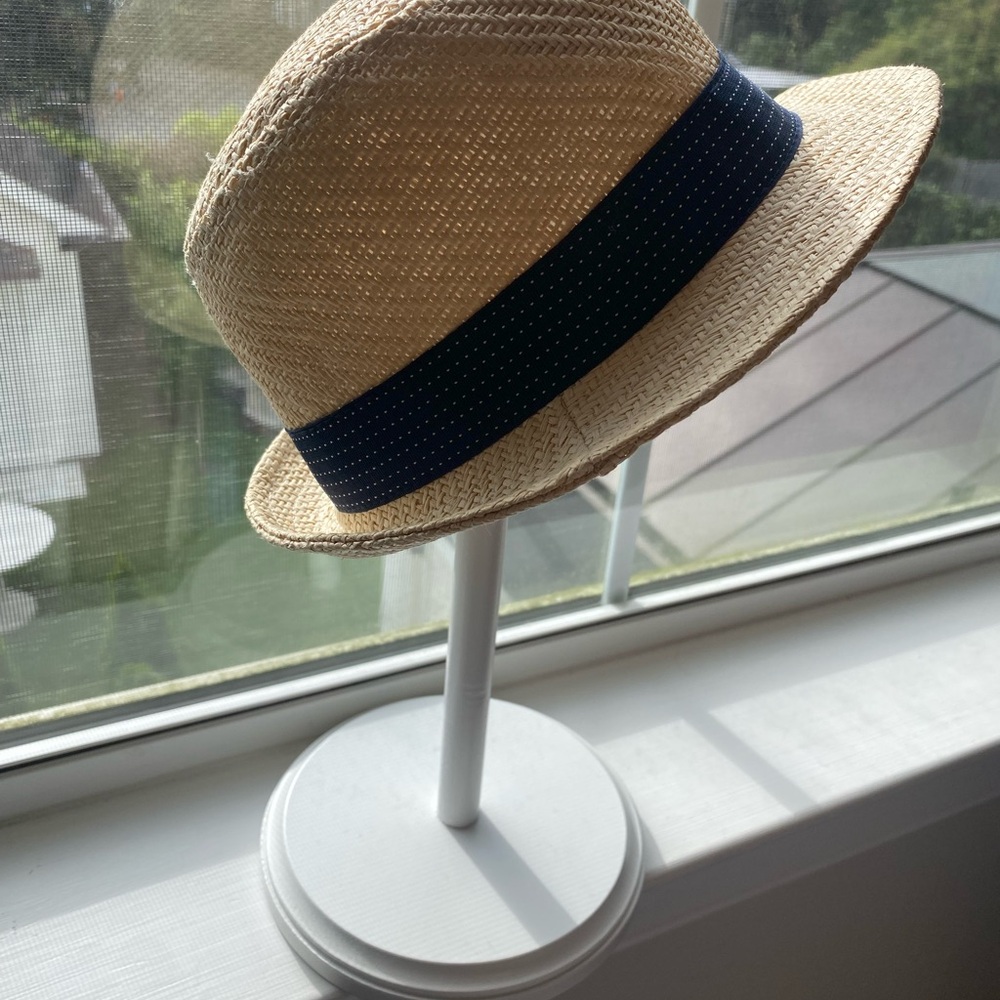 Old Navy Straw Fedora with Cream Band